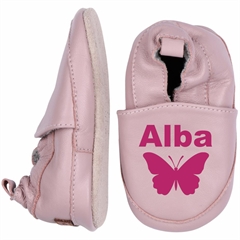 Solid leather slippers - Alt Rosa - med navn